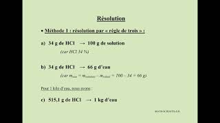 Calculer la molalité dune solution  Exercice 1 [upl. by Laeno822]