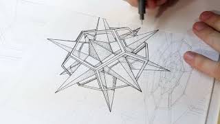 Dodecahedron and Small Stellated Dodecahedron in Perspective [upl. by Wini]