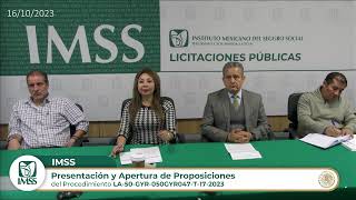 01 Presentación y Apertura de Proposiciones del procedimiento LA50GYR050GYR047T172023 [upl. by Krutz]