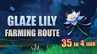 Glaze Lily Locations amp Farming Route Guide  Genshin Impact [upl. by Eenal]