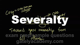 Owning real estate in severalty [upl. by Crescantia]