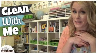 SPEED CLEAN with ME  MESSY Homeschool Room  YTMM Spring Cleaning Collab [upl. by Alyl]