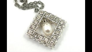 Beading4perfectionists Diamond Art Deco Drop Pendant beading tutorial [upl. by Anehsuc]