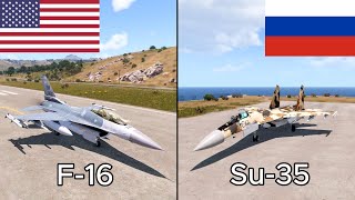 F16 fighter jet VS Su35 fighter jet  Arma 3 [upl. by Ludovick]