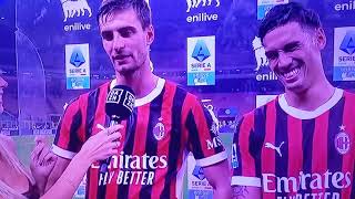 Matteo Gabbia e Tijjani Reijnders intervista postpartita InterMilan12 [upl. by Belen]