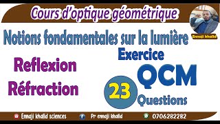 Réflexion et réfraction exercice QCM 23 questions [upl. by Eenahs]