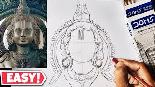 How to draw Ram lala Ayodhya Drawing  Ram Lala Ayodhya Mandir drawing [upl. by Halla]