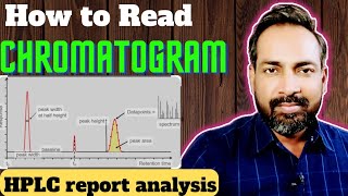 hplc report analysis  HOW TO READ A CHROMATOGRAM StepByStep Guide  Hindi [upl. by Azeret]