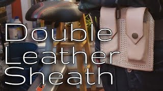 Make a Wet Mold Leather Double Sheath for my Leatherman and Makerknife [upl. by Wolsky]