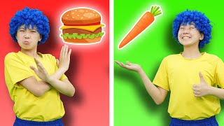 Healthy Food 🍅🥦 vs Junk Food Song 🌭🍔  More Nursery Rhymes amp Kids Songs  Hahatoons Songs [upl. by Grannia415]