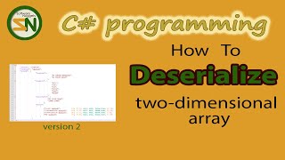 StepbyStep how to Deserialize JSON Two Dimensional Array using C Newtonsoft Top video [upl. by Rue]