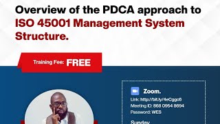 Overview of the PDCA approach to ISO 45001 Management System Structure [upl. by Yeliah]