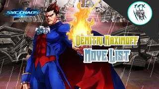 SVC CHAOS  Demitri Maximoff MOVELIST デミトリ・マキシモフ [upl. by Gustave]