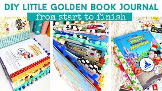 DIY JUNK JOURNAL TUTORIAL  Little Golden Book  Start To Finish With Pockets Flips amp Trimmings [upl. by Kirtley]