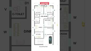 22x45 Floor Plan architecturedesign floorplandesign eautocadcivil viralshorts floorplan [upl. by Areip84]