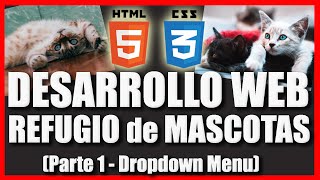 Desarrollo WEB Refugio de Mascotas 🐱🐶 con HTML y CSS Parte 1  Dropdown Menu [upl. by Blinny]