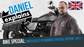 Daniel Explains Bike Special MOTO GUZZI V9 Bobber  Special Edition 2021 [upl. by Noelopan]