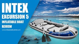 Intex Excursion 5 Inflatable pontoon boat Review 2018 [upl. by Conny]