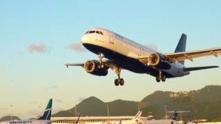 StMaarten SXM  4 JetBlue A320s  Landings amp Takeoffs in HD [upl. by Aicetal]