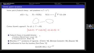 Emeric Roulley Part 1 Vortex patch motion in bounded domains [upl. by Eimme3]