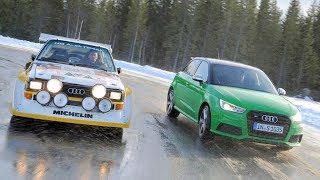 Audi S1 Fahrbericht und Vergleich mit dem Audi S1 Sport Quattro Rallye Auto [upl. by Mahsih]