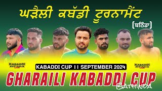 Gharaili Kabaddi Tournament Bathinda  11 Sept 2024  Live Kabaddi Today [upl. by Atiugram528]