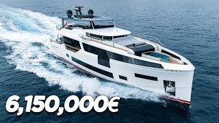 Sirena 88  le plus grand yacht du chantier turc  visite complète [upl. by Nodanrb]