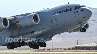 C17 Globemaster III Cargo Aircraft Take Off and Landing US Air Force [upl. by Vincentia]