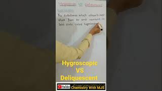 Hygroscopic Vs Deliquescent substances  Moisture absorber viralshort chemistryshorts mjs [upl. by Hoebart]