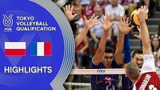 POLAND vs FRANCE  Highlights Men  Volleyball Olympic Qualification 2019 [upl. by Enytsirk]