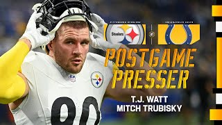 TJ Watt amp Mitch Trubisky Postgame Press Conference Week 15 at Colts  Pittsburgh Steelers [upl. by Enellek810]