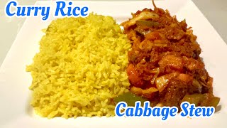 Let’s make Curry Rice with Cabbage Stew the Ghanaian way  A delicious meal full of flavour [upl. by Atteloc]