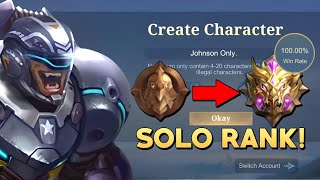 100 WINRATE FROM WARRIOR TO MYTHIC JOHNSON ONLY😱 Hardest challenge ever [upl. by Ylrevaw]