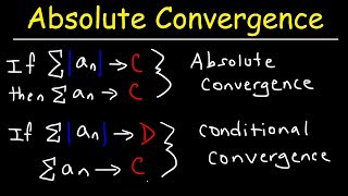 Absolute Convergence Conditional Convergence and Divergence [upl. by Messab]