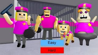 Police Family Escape Police Police Granny vs Barrys Group  Full Walkthrough obby roblox [upl. by Kcirtap]