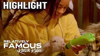 quotRelatively Famous Ranch Rulesquot Celeb Kids Help Feed Lambs  Relatively Famous  E [upl. by Fey37]