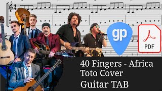 40 FINGERS  Africa TOTO Guitar Tabs TABS [upl. by Adnolohs]