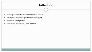 Morphology I Inflection Linguistics [upl. by Katrine415]