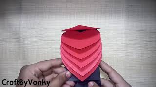 How to make Heart shape waterfall card TutorialDIYEASY [upl. by Schmidt]