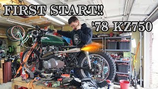 KZ750 scrambler First start with custom exhaust [upl. by Ignaz]