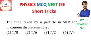 The time taken by a particle in SHM for maximum displacement is [upl. by Assilam424]