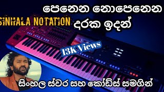 Penena Nopenena Keyboard Notation With playing  Ayemath Adharen  Athama Liyanage [upl. by Benge744]