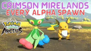 Every Alpha Pokémon Spawn in Crimson Mirelands  Crimson Mirelands Alpha Locations [upl. by Irfan]