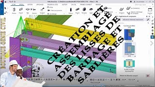 03  Création et assemblage des lisses de bardage et sablière sur Tekla Structures 2019i [upl. by Studdard]