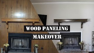 Wood Paneling Makeover  LOOKS LIKE DRYWALL for 30 [upl. by Lesley401]