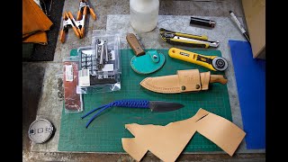 Beginner Leather Working Making a leather sheath for the EDC type knife [upl. by Ellehcem452]