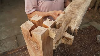 Amazing Connect No Screw With Japanese Woodworking Joints Skills Making Tensegrity Wood Structure [upl. by Ellehcrad257]