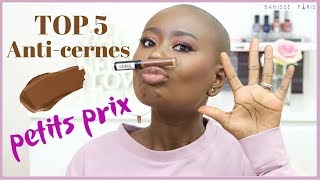 MON TOP 5 DES ANTICERNES DRUGSTORE PETITS PRIX POUR PEAUX NOIRES  BAHISSÉ PARIS [upl. by Amehsyt]