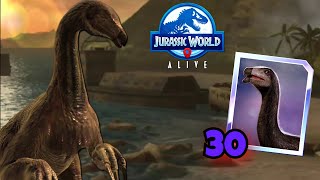 SEGNOSAURUS Level 30 Battles on Nublar Shores  Jurassic World Alive PVP [upl. by Dodd]