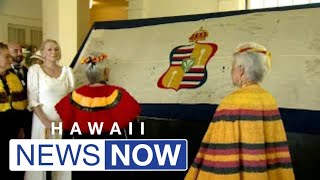 A moment in Hawaiian history Queen Liliuokalani’s royal standard welcomed home [upl. by Silvie936]